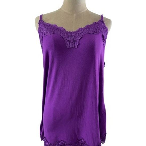 "Lane Bryant" Purple, Baby Doll, Lace Trim ,Tank Top, Size 16, Adjustable Straps - Picture 1 of 6